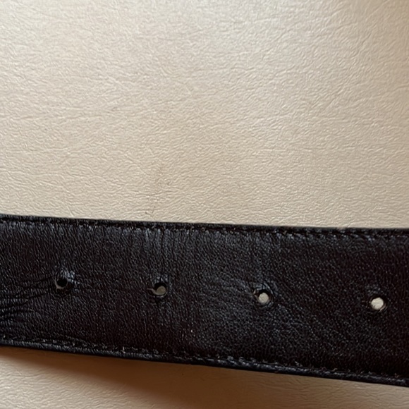 Stephane Kelian Black Leather Belt with Brushed Silver Buckle